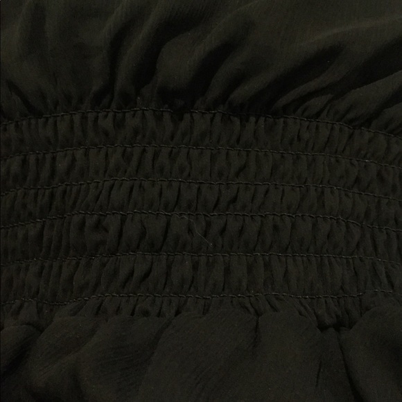 Asymmetrical halter dress in blk poly crepe sz 12 - Picture 5 of 5